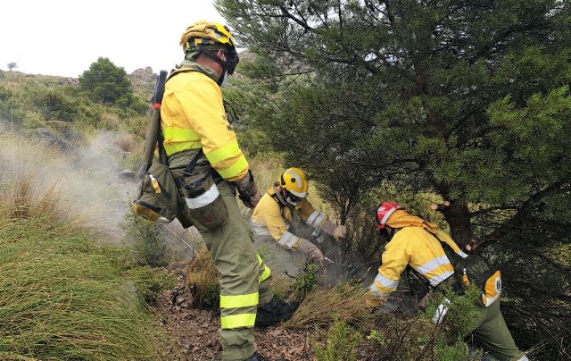 El nivel de riesgo de incendio forestal previsto para hoy martes en Águilas es extremo 