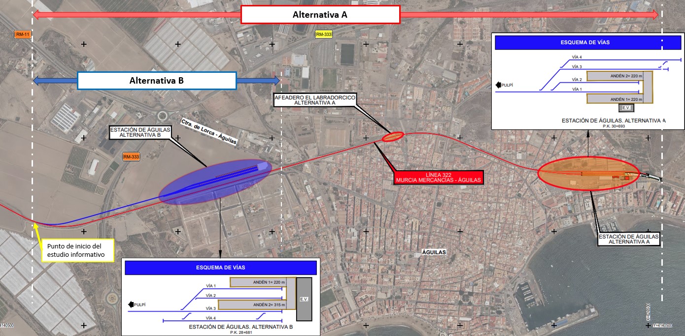 La nueva estación de Águilas estará ubicada en la zona de La Florida I