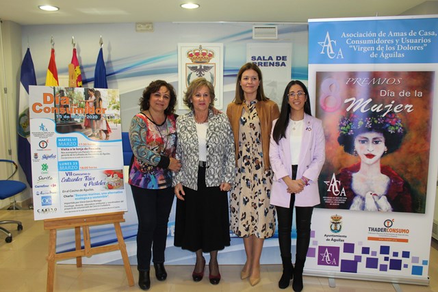 Beatriz García, Laura Rodríguez y Cáritas Parroquial de San José recibirán los Premios 8 de Marzo de la Asociación de Amas de Casa de Águilas 