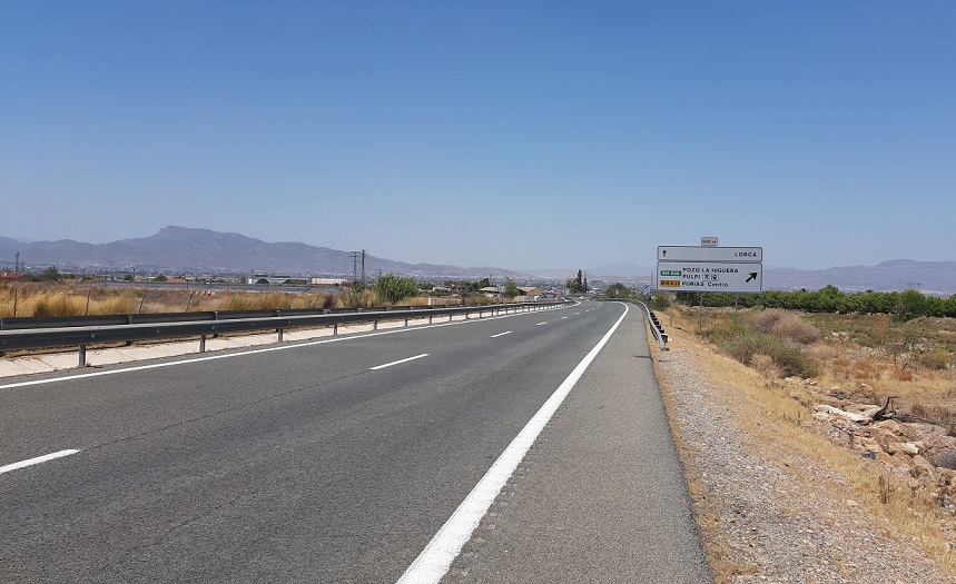 La Comunidad invertirá cerca de un millón de euros en mejorar las carreteras Águilas-Lorca y Puntas de Calnegre 