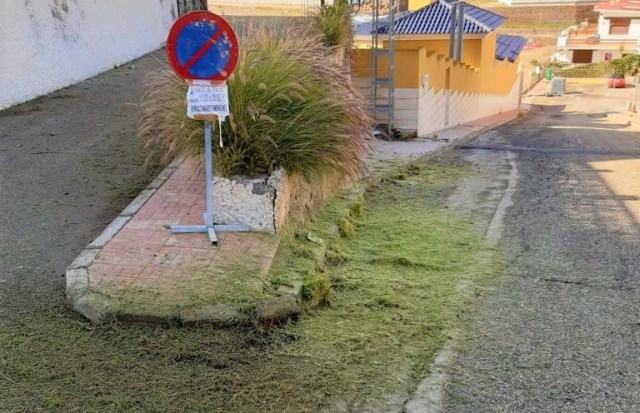 La concejalía de Limpieza lleva a cabo tareas de desbroce en aceras de diferentes zonas de Águilas