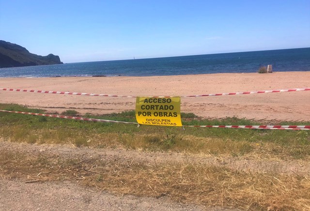 Demarcación de Costas trabaja en la recuperación del perfilado de las playas de Águilas